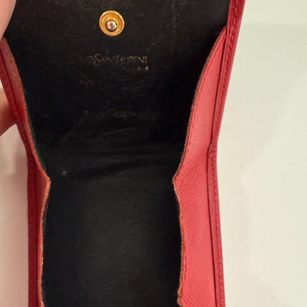 Saint Laurent Red Leather Coin Holder - Picture 2 of 6